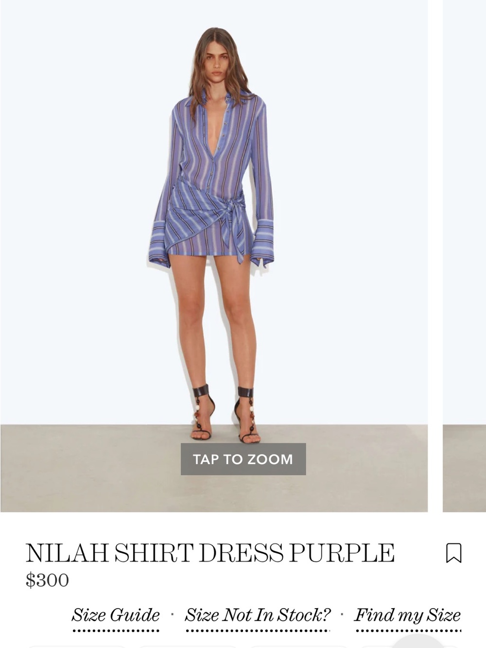Rat & Boa Blue-Purple Striped Mini Shirt Dress with tags